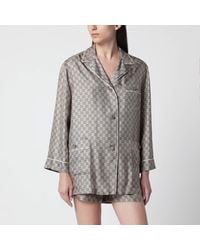 Gucci - Silk Twill Shirt With Gg Print - Lyst