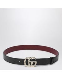 Gucci - Leather Belt With Bamboo Gg Marmont Buckle - Lyst