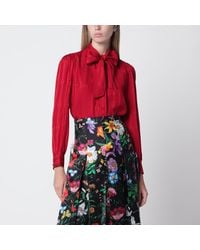 Gucci - Silk Jacquard Shirt With Interlocking Gg Chain Motif - Lyst