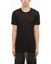 Rick Owens - T-shirt girocollo nera in cotone - Lyst