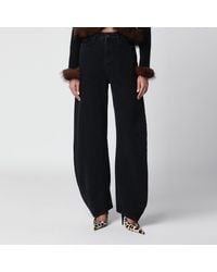ROTATE BIRGER CHRISTENSEN - Draped Barrel Leg Denim Jeans - Lyst