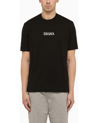 Zegna - Crew Neck T-Shirt With Logo - Lyst