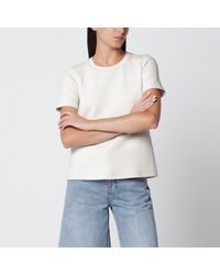 Max Mara - Cotton-Blend T-Shirt With Embroidered Logo - Lyst