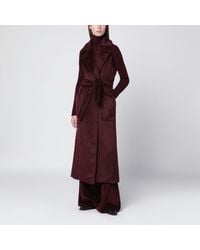 Max Mara - Cherry-colored Sleeveless Coat In Alpaca And Wool - Lyst