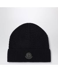 Moncler - Wool Beanie With Logo Patch - Lyst