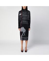 Ferragamo - 'Spirit Print Midi Dress - Lyst