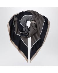 Saint Laurent - Cassandre Striped Silk Charmeuse Stole, /Ivory - Lyst