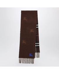 Burberry - Reversible Check Cashmere Scarf With Ekd - Lyst