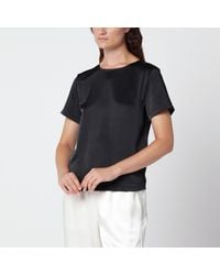 Weekend by Maxmara - Satin Crew Neck T-Shirt - Lyst