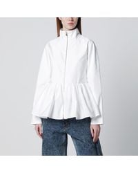Alaïa - Cotton Poplin Peplum Jacket - Lyst