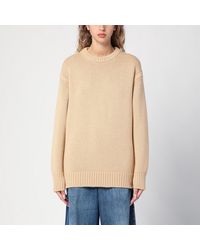 Chloé - Nude Cashmere And Cotton Oversize Jumper - Lyst