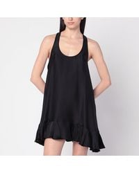 Anine Bing - Robe Lilith Noire En Mélange De Soie - Lyst