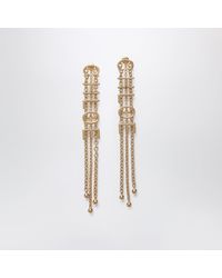 Chloé - Orecchini Dorati Con Logo Lettering - Lyst
