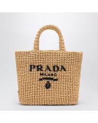 Prada - Small Crochet Shopping Bag - Lyst