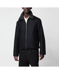 Bottega Veneta - Wool Jacket With Intrecciato Collar - Lyst