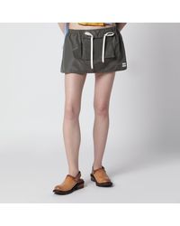 Miu Miu - Tela Tec Miniskirt With Front Pocket - Lyst