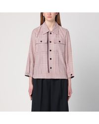 Bottega Veneta - Pearl/Abyss/Scarlet Checked Shirt - Lyst