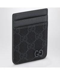 Gucci - Porte-Cartes En Tissu Gg Supreme Noir/Gris - Lyst