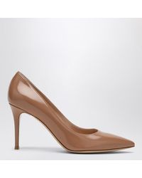 Gianvito Rossi - Dekolleté-Schuh Gianvito 85 Aus Karamellfarbenem Leder - Lyst