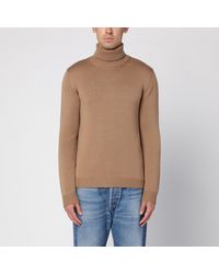 Roberto Collina - Camel Merino Wool Turtleneck Pullover - Lyst