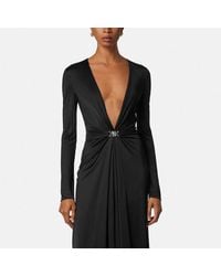 Versace - Viscose Jersey Midi Dress - Lyst