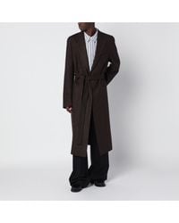 Maison Margiela - Belted Coat With Herringbone Pattern - Lyst