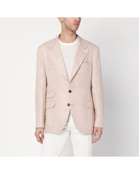 Brunello Cucinelli - Papaya-colored Prince Of Wales Jacket - Lyst