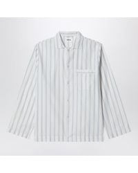 Tekla - Pajama Shirt With Light Stripes - Lyst