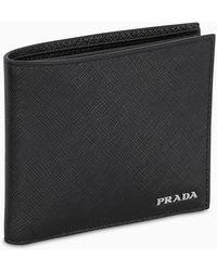 Prada Leather Wallet With Coin Holder - Black