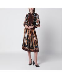Gucci - Silk Shirt Dress With Equestrian Print - Lyst