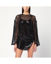 The Attico - Mesh Mini Dress With Sequins - Lyst