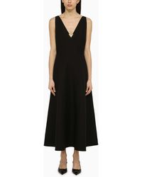 Valentino - Wool And Silk Midi Dress - Lyst