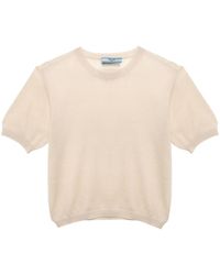 Prada - Desert-coloured Cashmere Crew-neck Sweater - Lyst