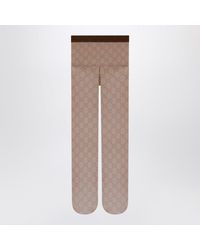 Gucci - Nylon Tights With Gg Print - Lyst