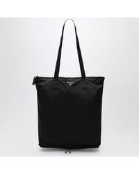 Prada - Saffiano Leather Charm With Re-Nylon Tote Bag - Lyst