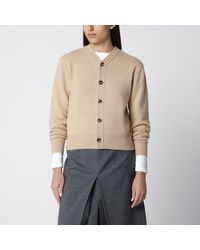 Bottega Veneta - Cardigan With Intrecciato Elbow Patches - Lyst