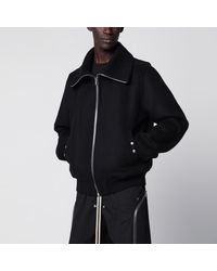 Rick Owens - Bomber Dracuflight À Col Montant En Laine Noire - Lyst