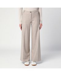 Quelledue - Wide Leg Virgin Wool Trousers - Lyst