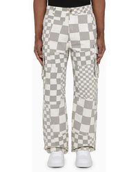 ERL - White And Chequered Cargo Trousers - Lyst