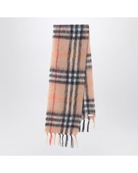 Burberry - Sciarpa in lana e mohair check sand - Lyst