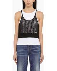 DSquared² - Perforated Mohair Blend Top - Lyst