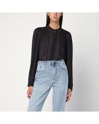 Isabel Marant - Blusa noeline nera in crêpe di viscosa - Lyst