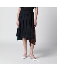 Prada - Asymmetrischer Patchwork-Rock Aus Wolle - Lyst