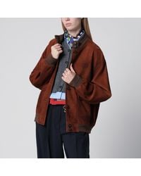Miu Miu - Waxed Suede Leather Jacket - Lyst