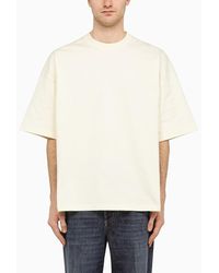 Bottega Veneta - T-shirt oversize in cotone panna - Lyst