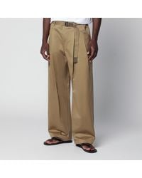Sacai - Cotton Twill Trousers With Belt - Lyst