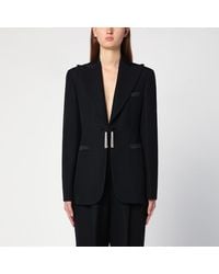 Max Mara - Giacca smoking nera in lana - Lyst