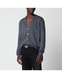 Gucci - Wool And Silk Cardigan With Gg Motif - Lyst