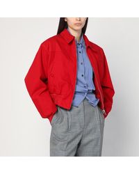Prada - Cropped-Bomberjacke Aus Baumwolle - Lyst