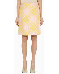 Burberry - /yellow Kilt With Check Pattern - Lyst